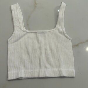 Zara Cropped Ribbed Tank size XS/S in white